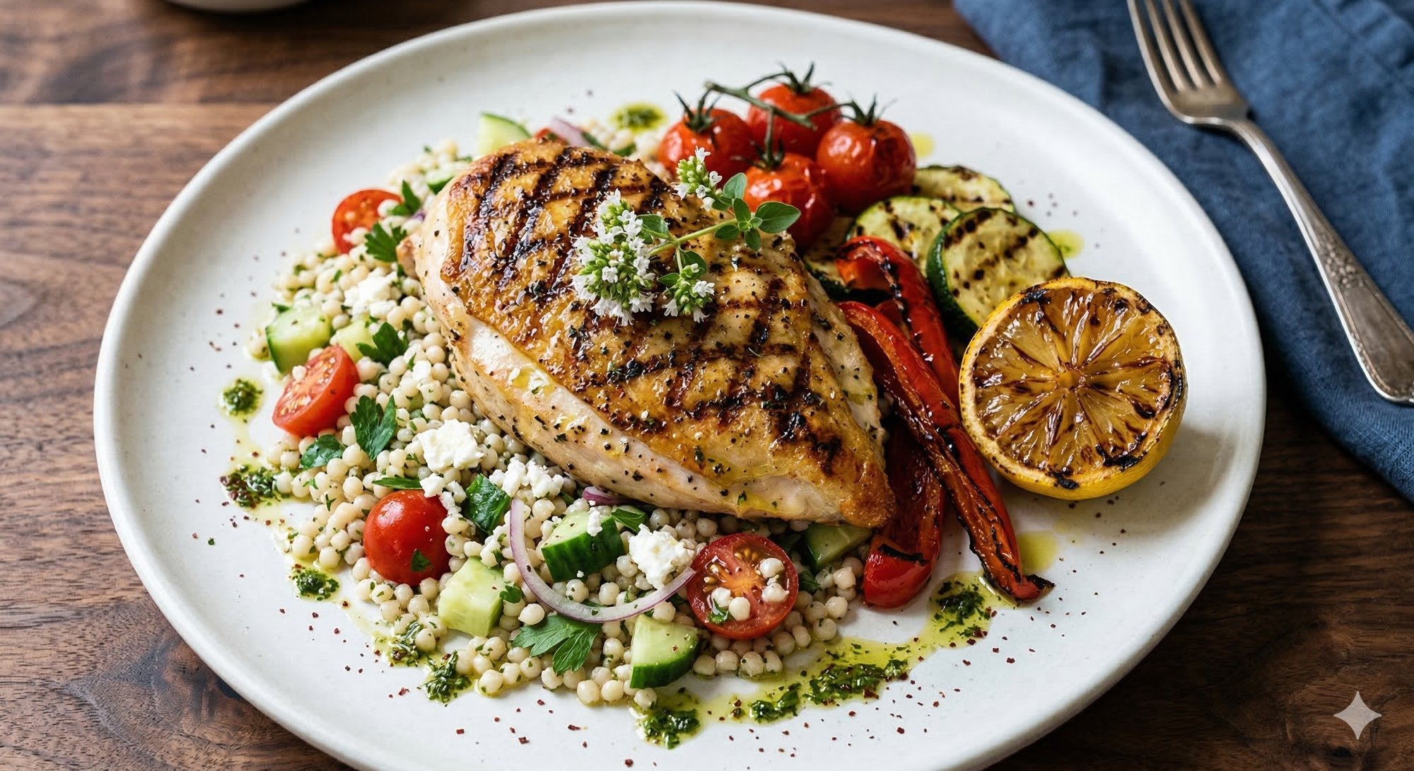 Mediterranean chicken with couscous